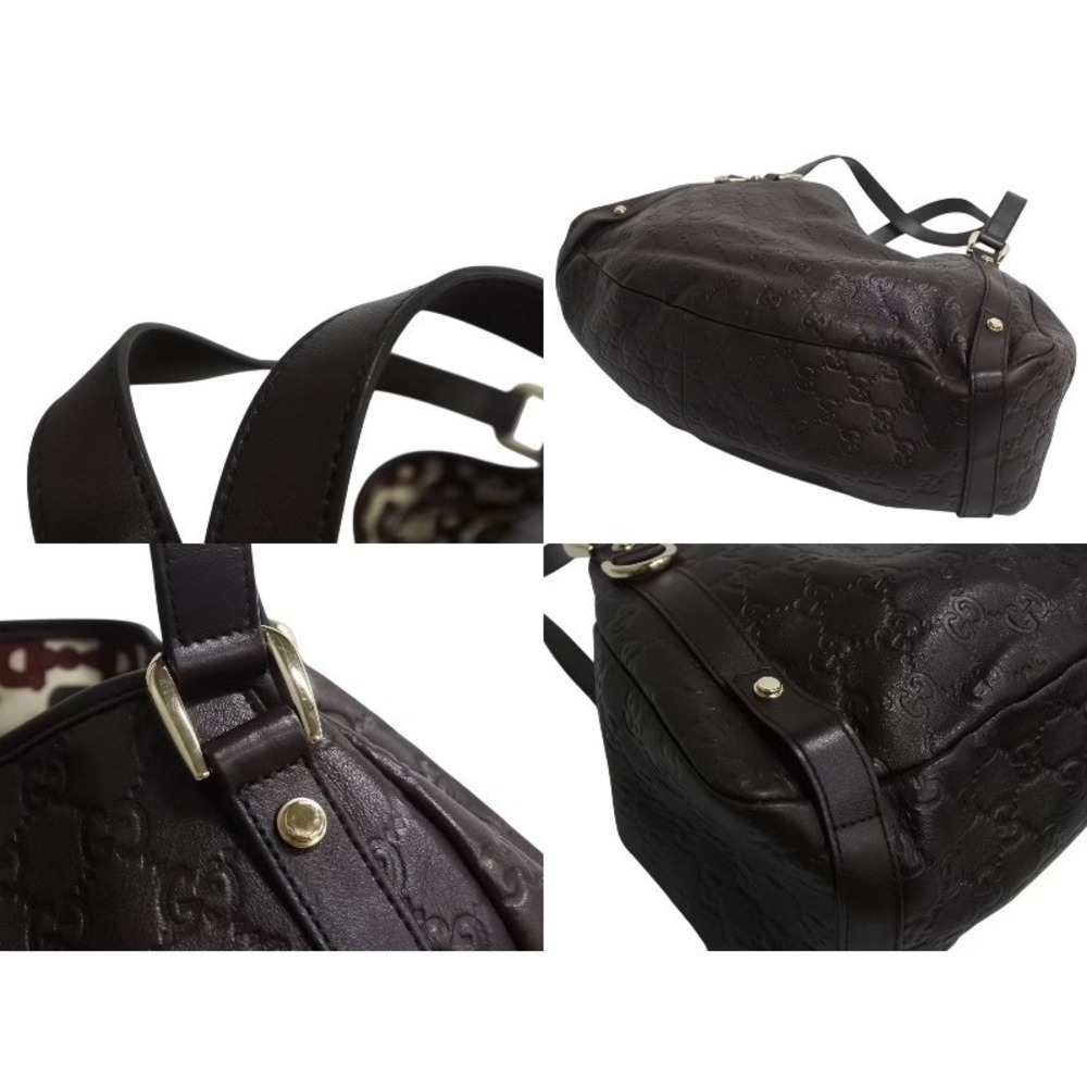 Gucci ssima GG Leather Tote Abbey Brown Bag - Picture 7 of 9